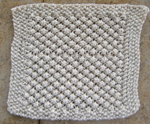 TrinityStitch1 Dishcloth knitted using the trinity stitch